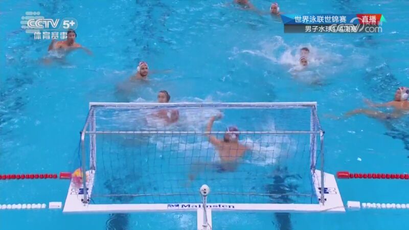 克罗地亚选手在水球比赛中大获全胜