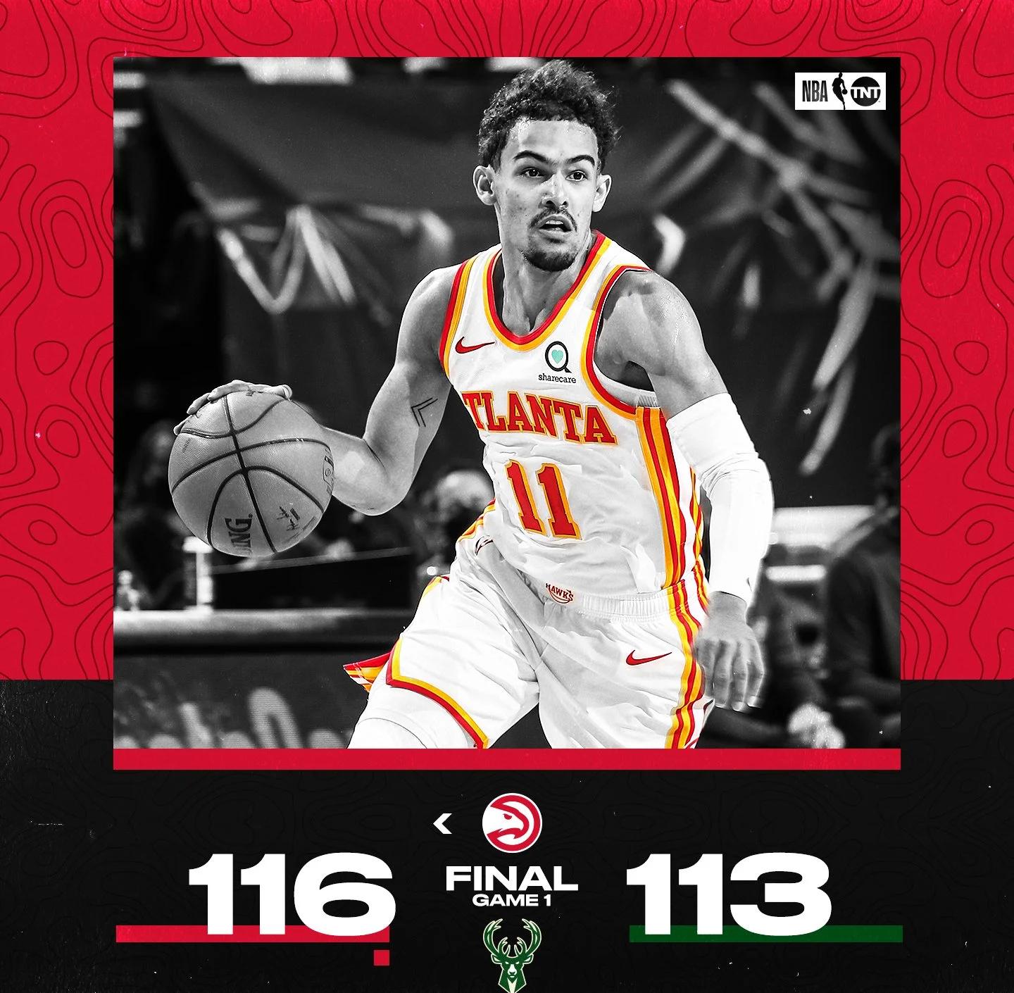 老鹰险胜劲旅，特雷-杨关键时刻犀利命中决胜球的简单介绍